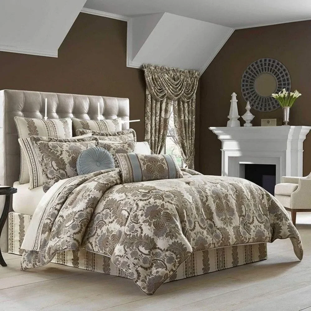 J. Queen Crystal Palace Euro European Shams Set of 2 Taupe Beige Sham